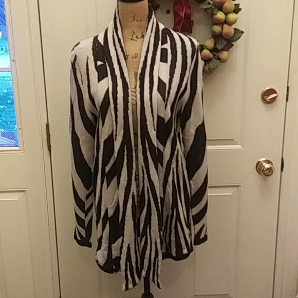 Dana Buchman zebra print open front cardigan, GUC - Picture 1 of 8